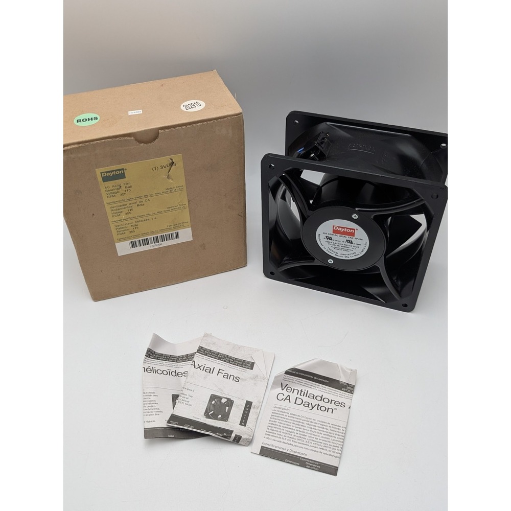 new old stock Dayton Axial Fan. 355 CFM AMPS 0.27/0.25watts 30/2 115 VOLTS. 60Hz